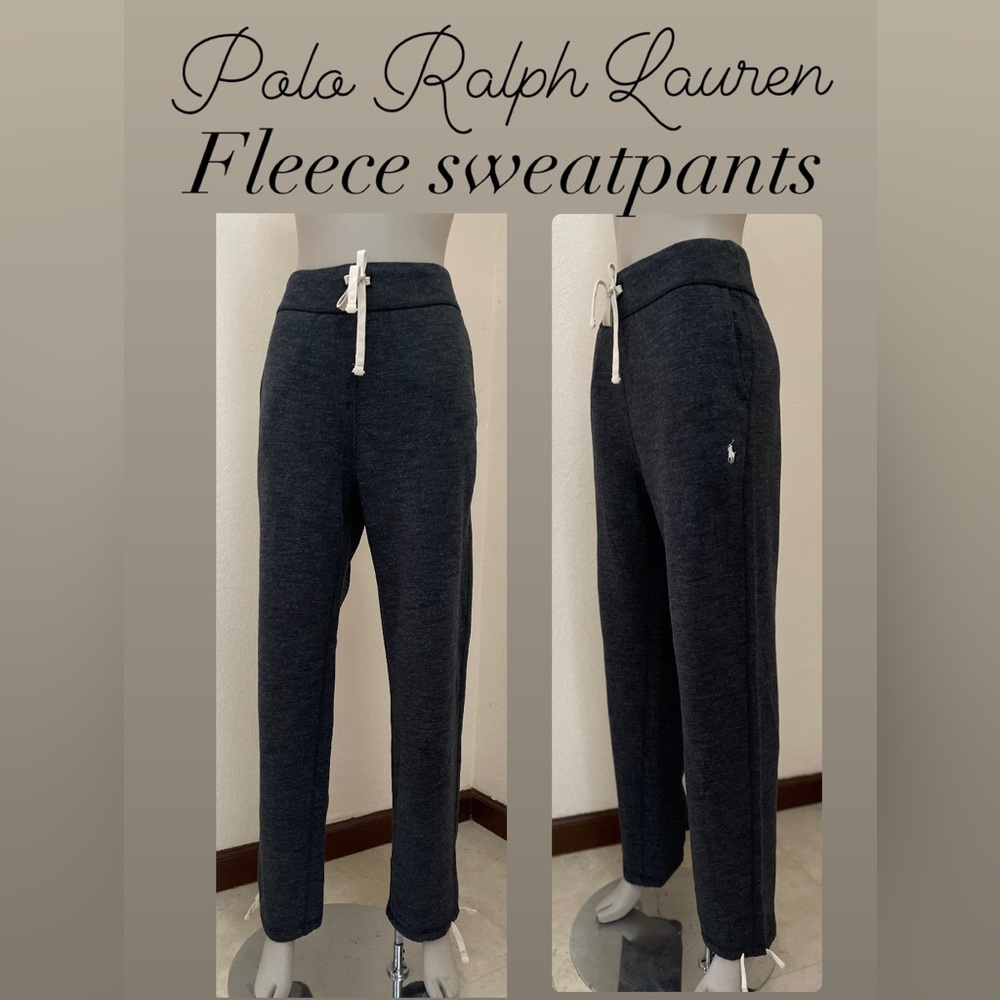 $125  Size M & S. Polo Ralph Lauren Fleece Sweatpants Mens Heather Black.  NWOT